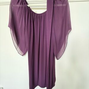 Alice + Olivia worn once Elegant Purple Plum Chiffon Dress